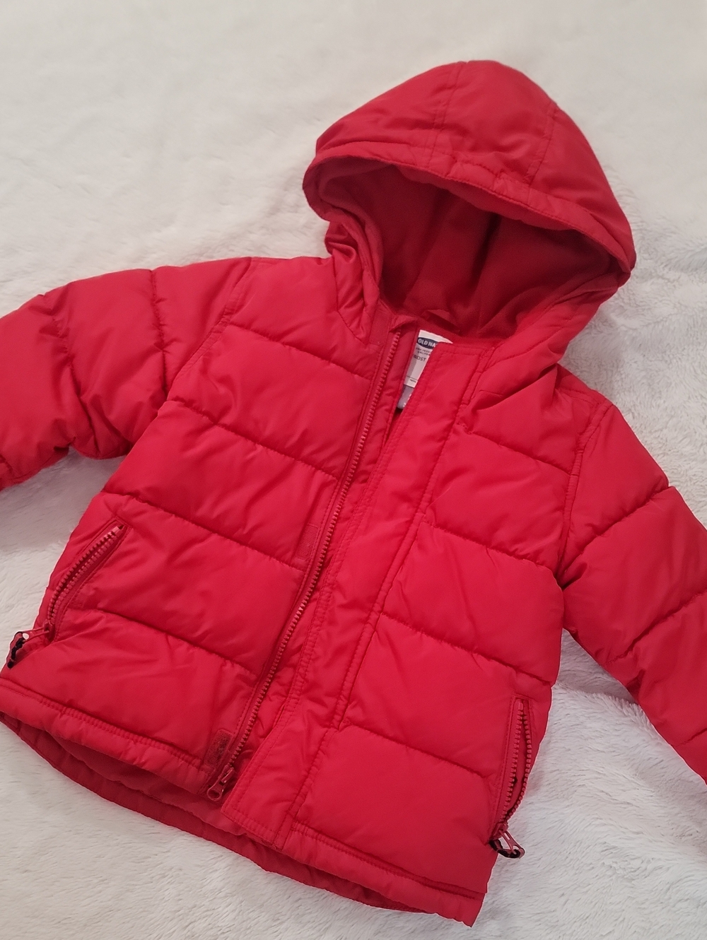 Kid's Red Puffer Jacket with Hood